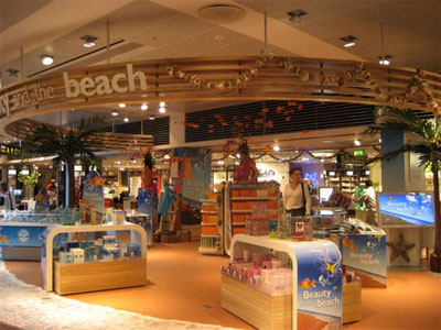 1. Decoration and creative input for styling the tax-free shopping area in the Copenhagen Air Port – the summer theme-event being “Beauty and the Beach”